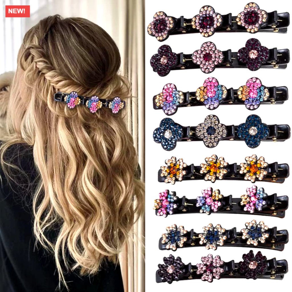 Sparkling Crystal Braided Hair Clips Boho Chic Accessories For Styling